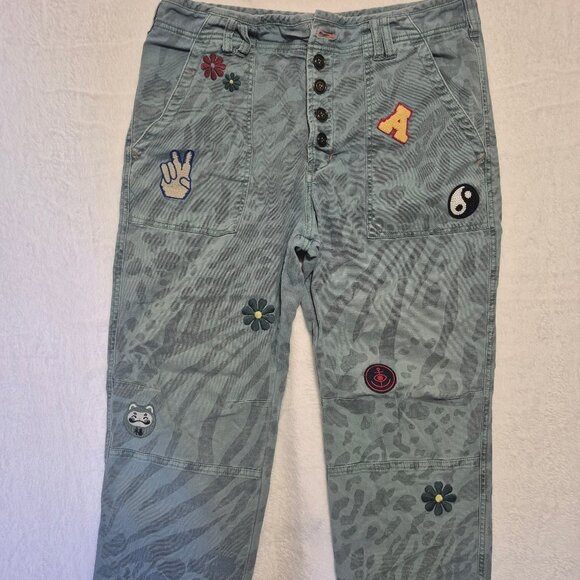 Pilcro The Wanderer Embroidered Patchwork Jeans | Anthropologie | Size 32 | Y2K - Picture 1 of 14